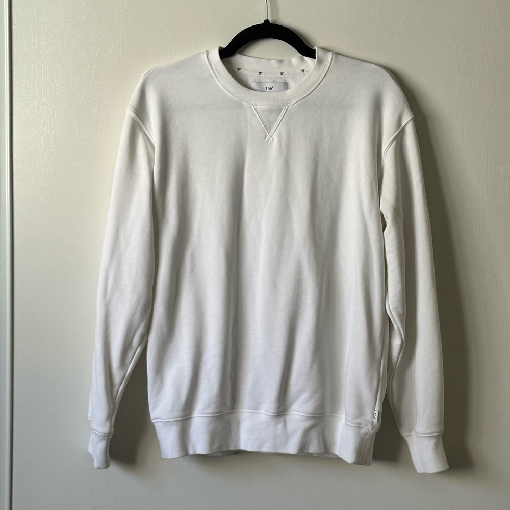 TNA Bright White Crew Neck Pull Over Sweater - Size Small